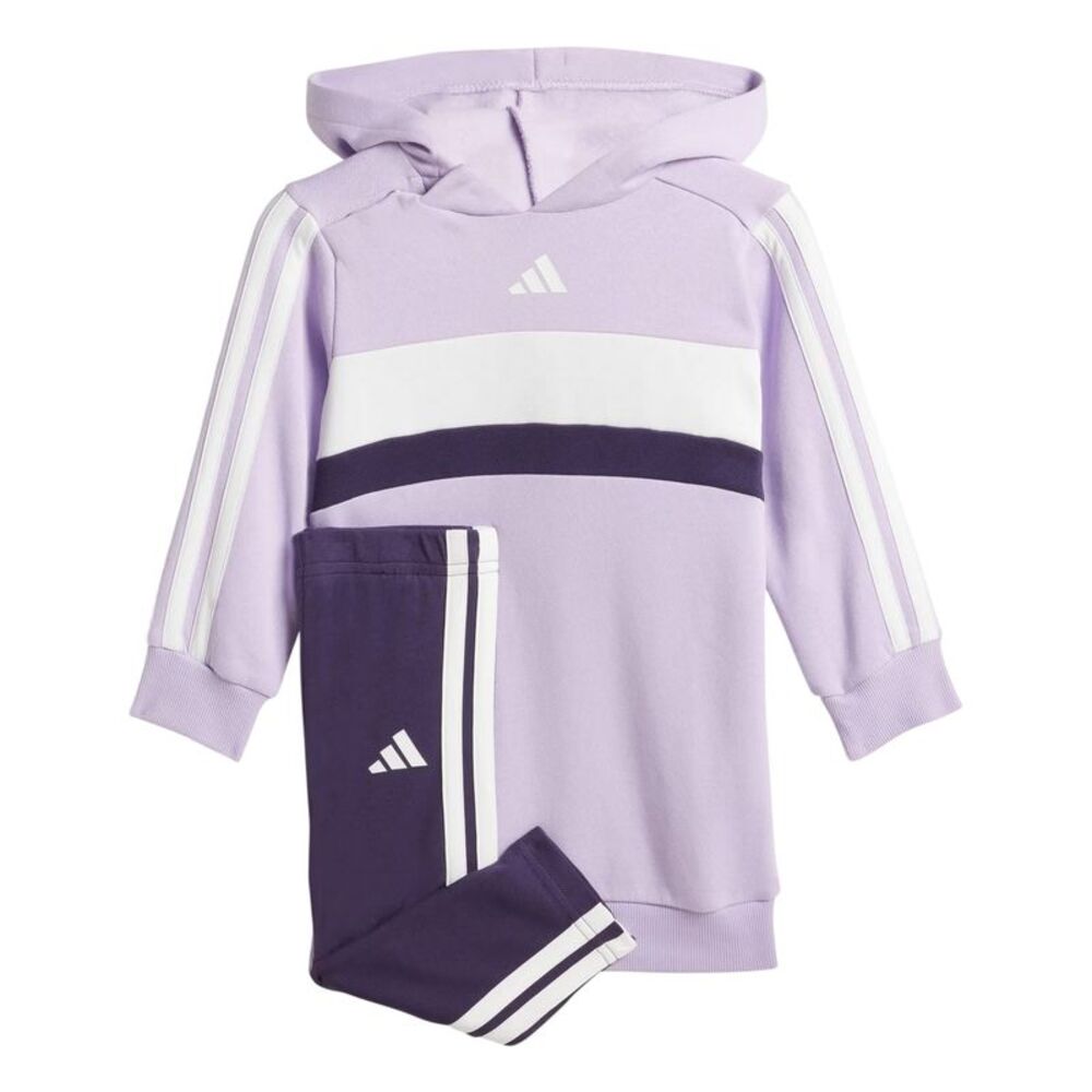 Adidas Toddler 3 Stripes Hoodie And Leggings Set / Plum/Black